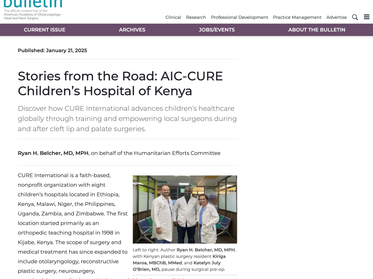 Stories from the Road: AIC-CURE Children’s Hospital of&nbsp;Kenya